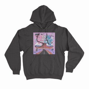 A bold and dynamic Nike-themed Graphic Black Hoodie
